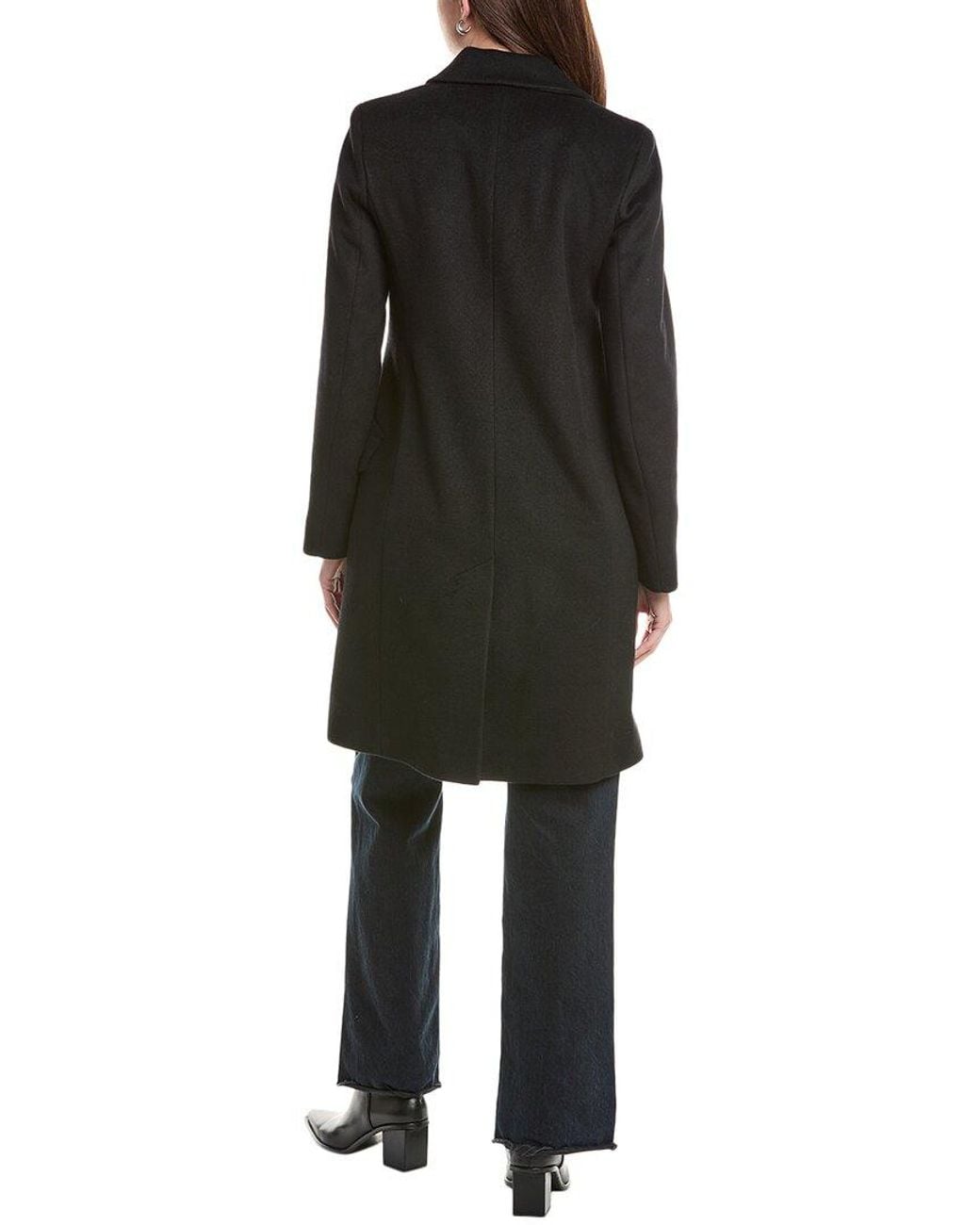 Fleurette Black Wool-Blend Car Coat