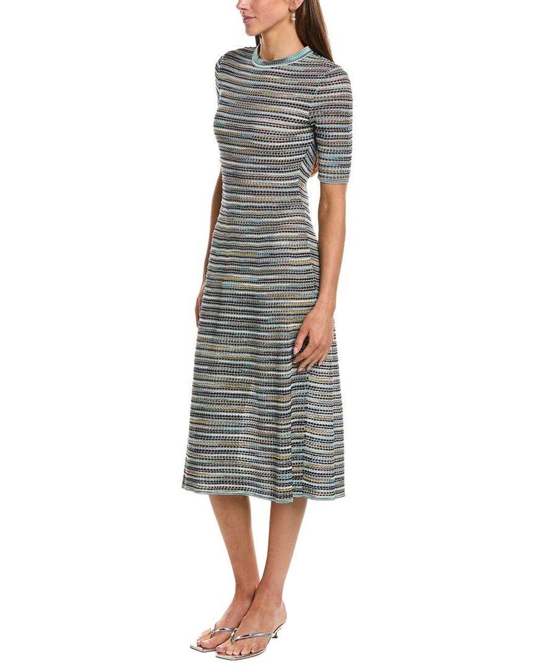 Missoni Blue Wool-Blend Midi Dress