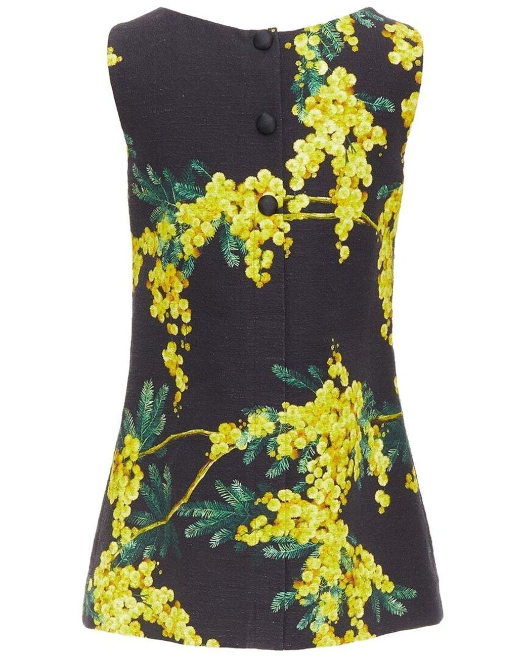 Dolce & Gabbana Yellow Beaded Floral Tunic, Size It (Authentic Pre-Loved)