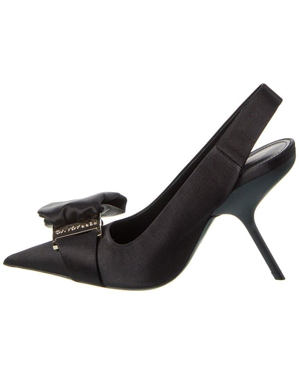 Ferragamo Black Erica Satin Slingback Pump
