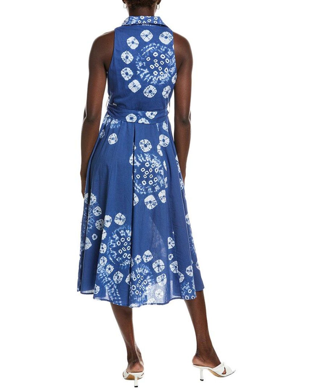 Garrie B Blue Tie-Dye Mid Dress
