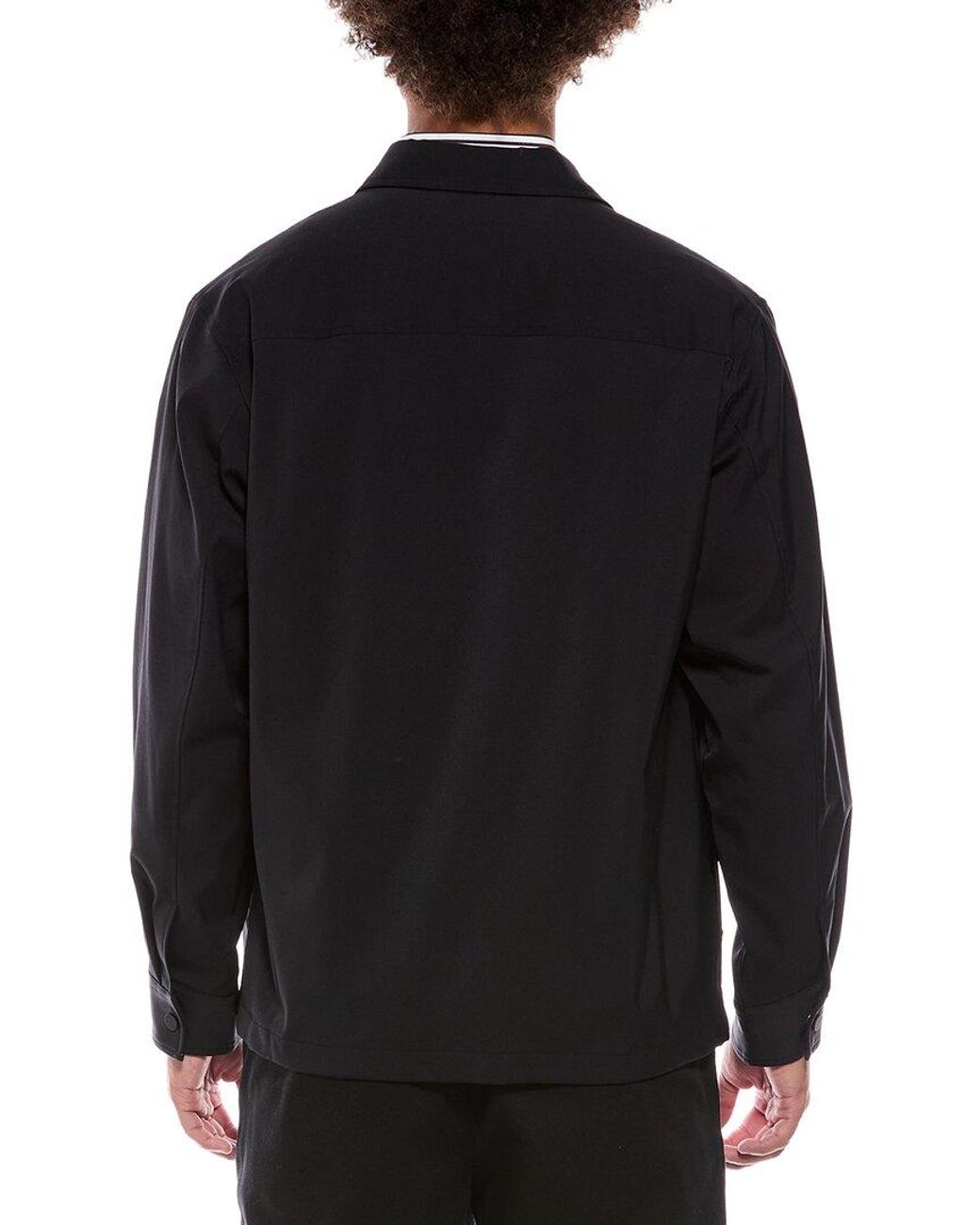Theory Black Snap Overshirt for men