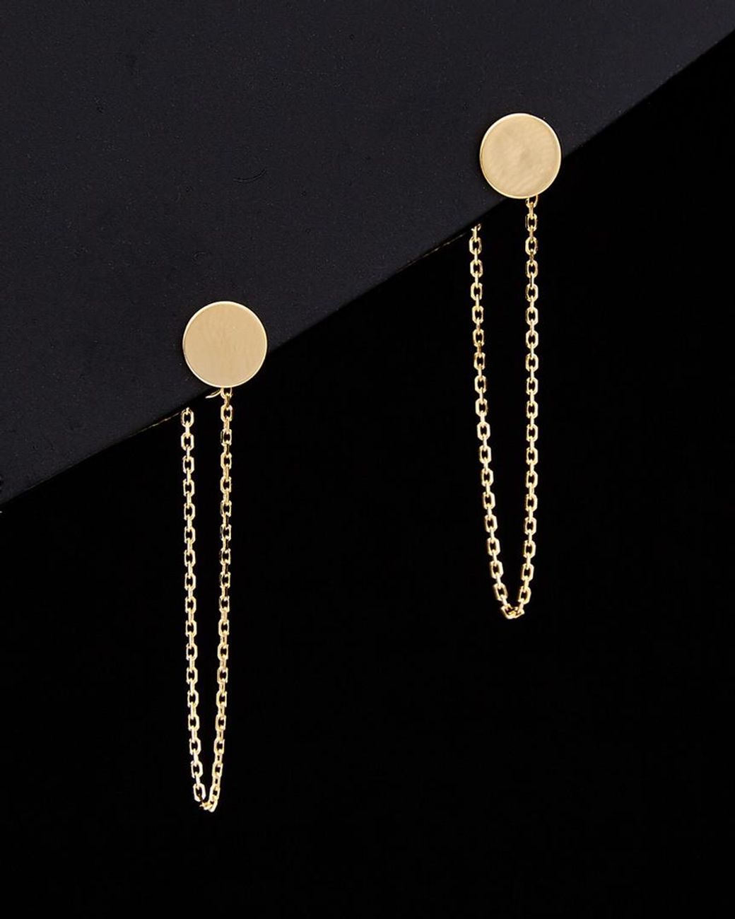 Italian Gold Black 14k Disc Earrings