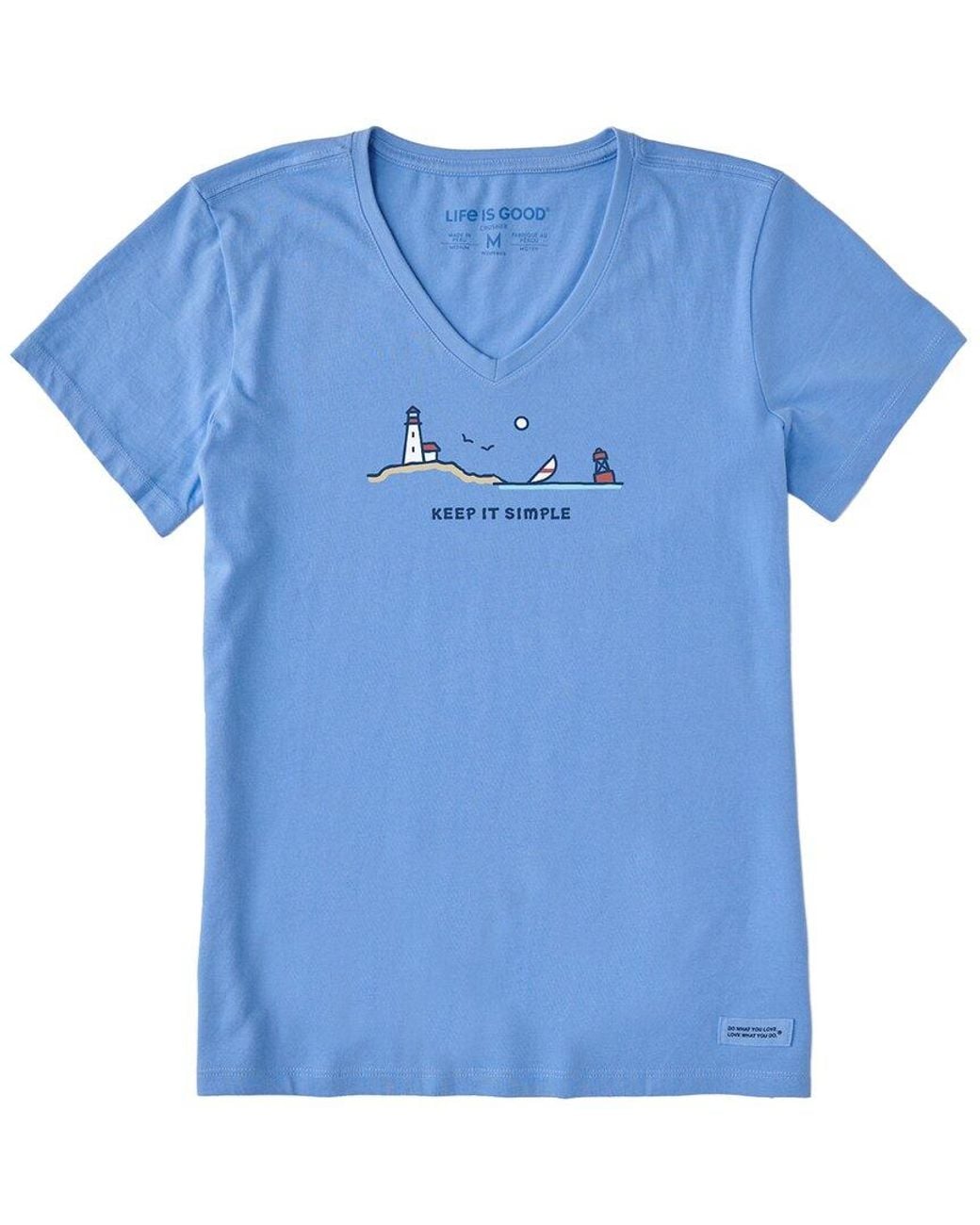 Life Is Good. Blue Crusher V-Neck T-Shirt