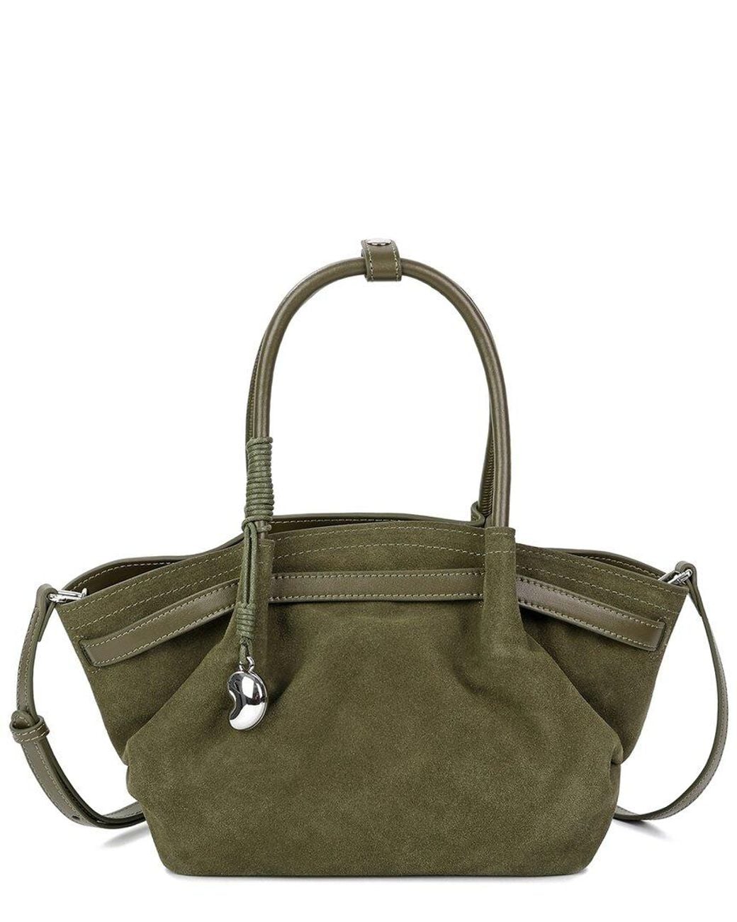 Tiffany & Fred Paris Green Soft-Structured Suede Shoulder Bag