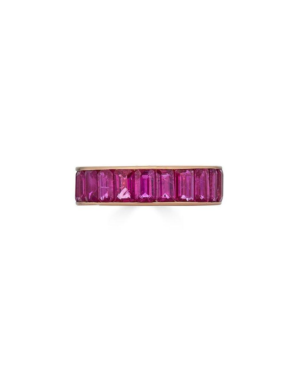 Diana M Pink Fine Jewelry 18K Rose 5.98 Ct. Tw. Deep Sapphire Eternity Ring