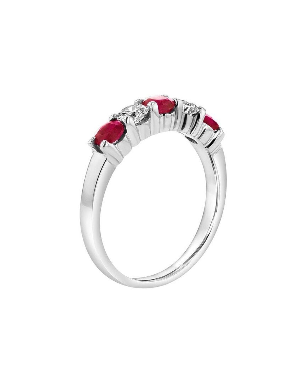 Diana M White Fine Jewelry 14k 1.26 Ct. Tw. Diamond & Ruby Ring Set