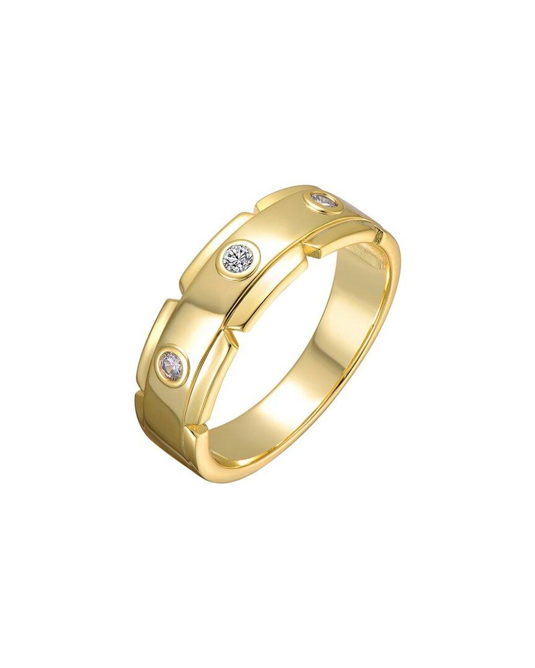 Rachel Glauber Metallic 14K Plated Cz Statement Ring for men