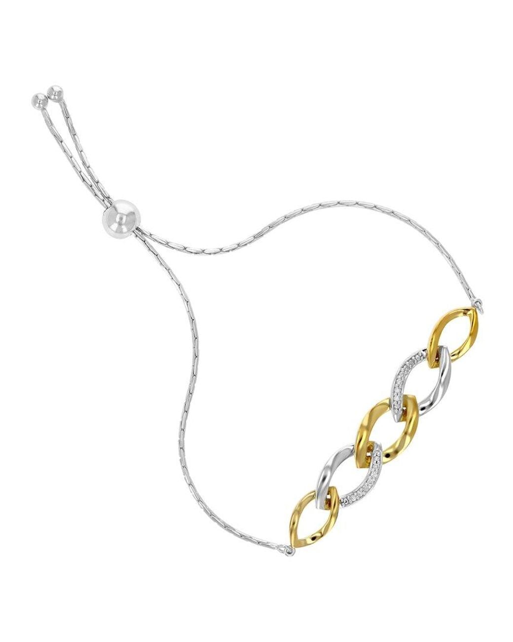 Amairah Metallic Vermeil 0.10 Ct. Tw. Diamond Bolo Bracelet