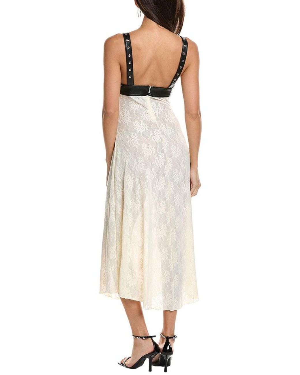 WeWoreWhat Belt Bodice Midi Dress in Natural | Lyst