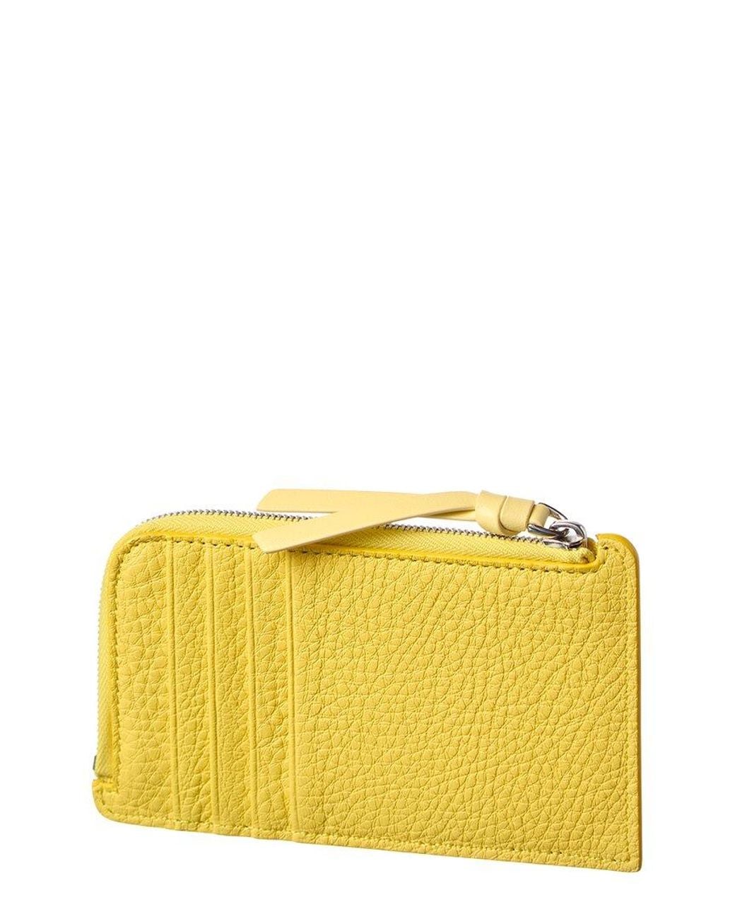 Fendi Yellow Peekaboo Leather Card Holder