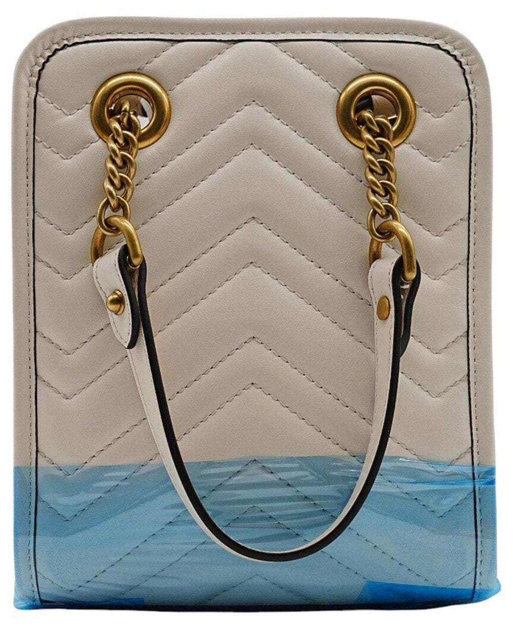 Gucci Blue Leather Marmont Quilted Mini Bag
