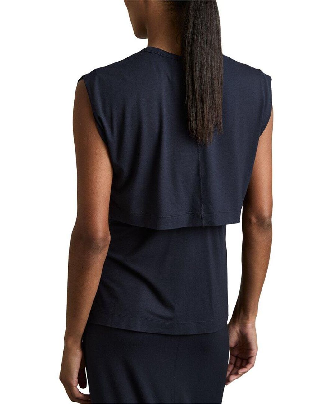 Reiss Blue Carmen Double Layer Top