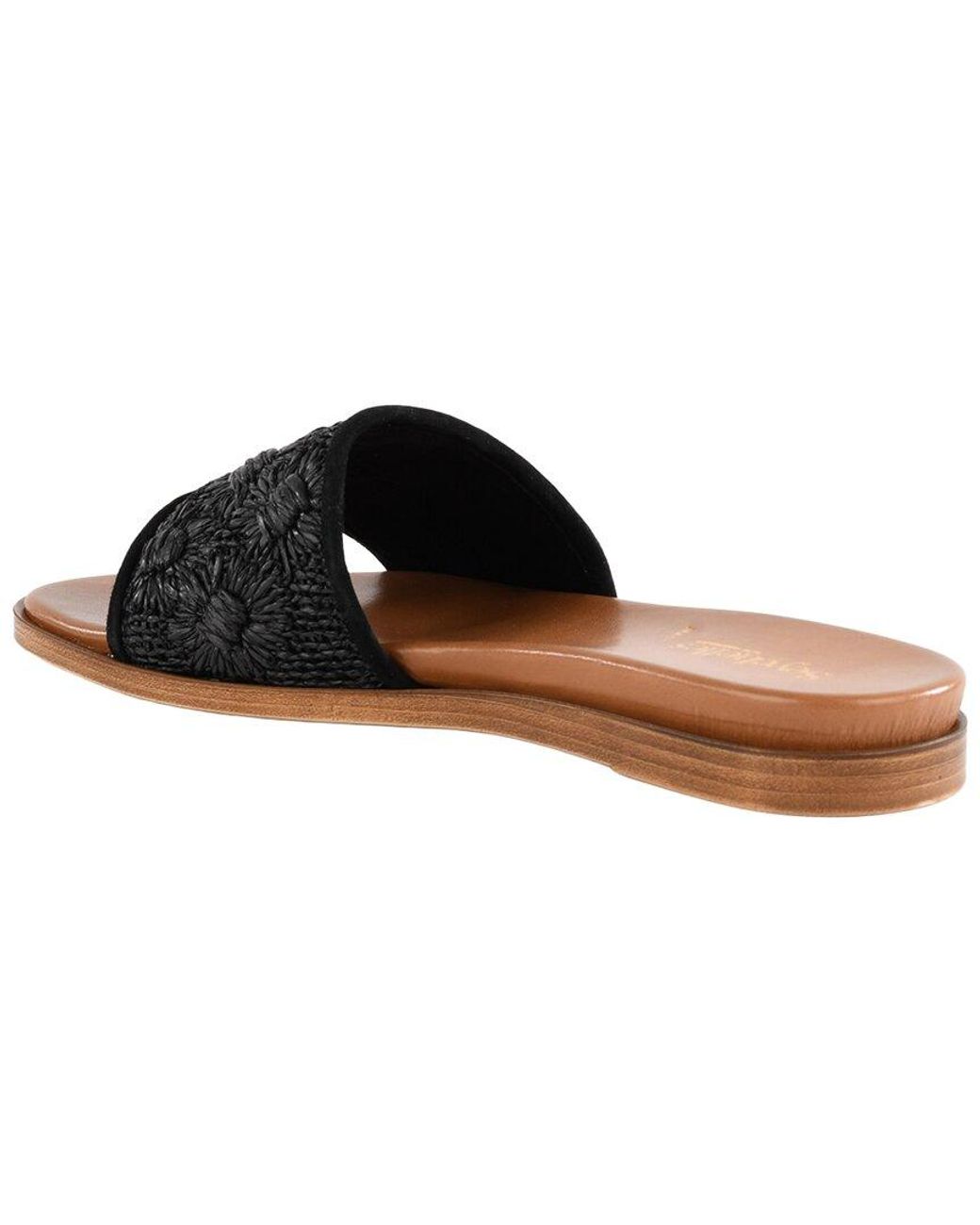 Seychelles Brown Dakota Raffia & Leather Slide