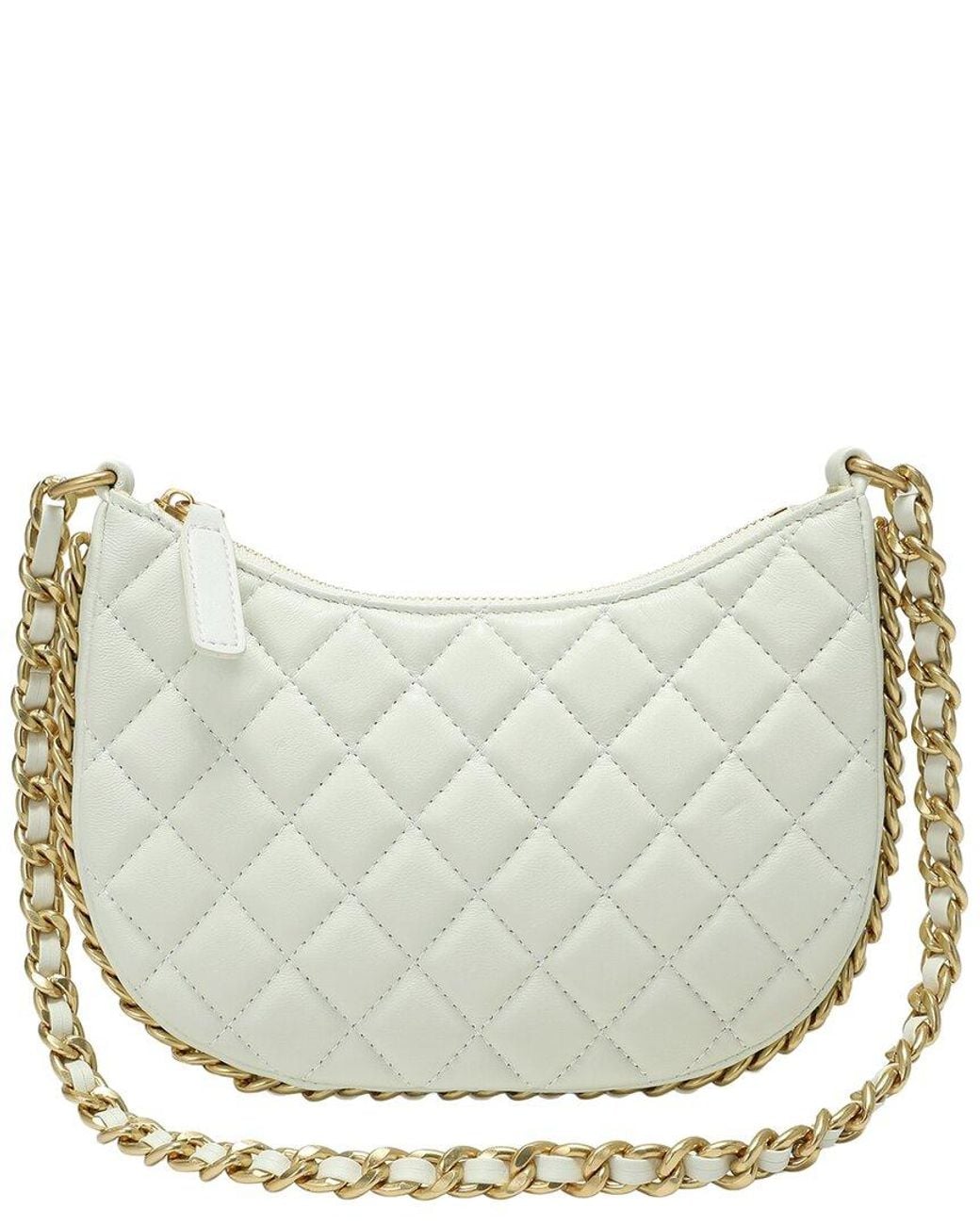Tiffany & Fred Paris Gray Tiffany And Fred Paris Quilted Leather Chain Shoulder Bag