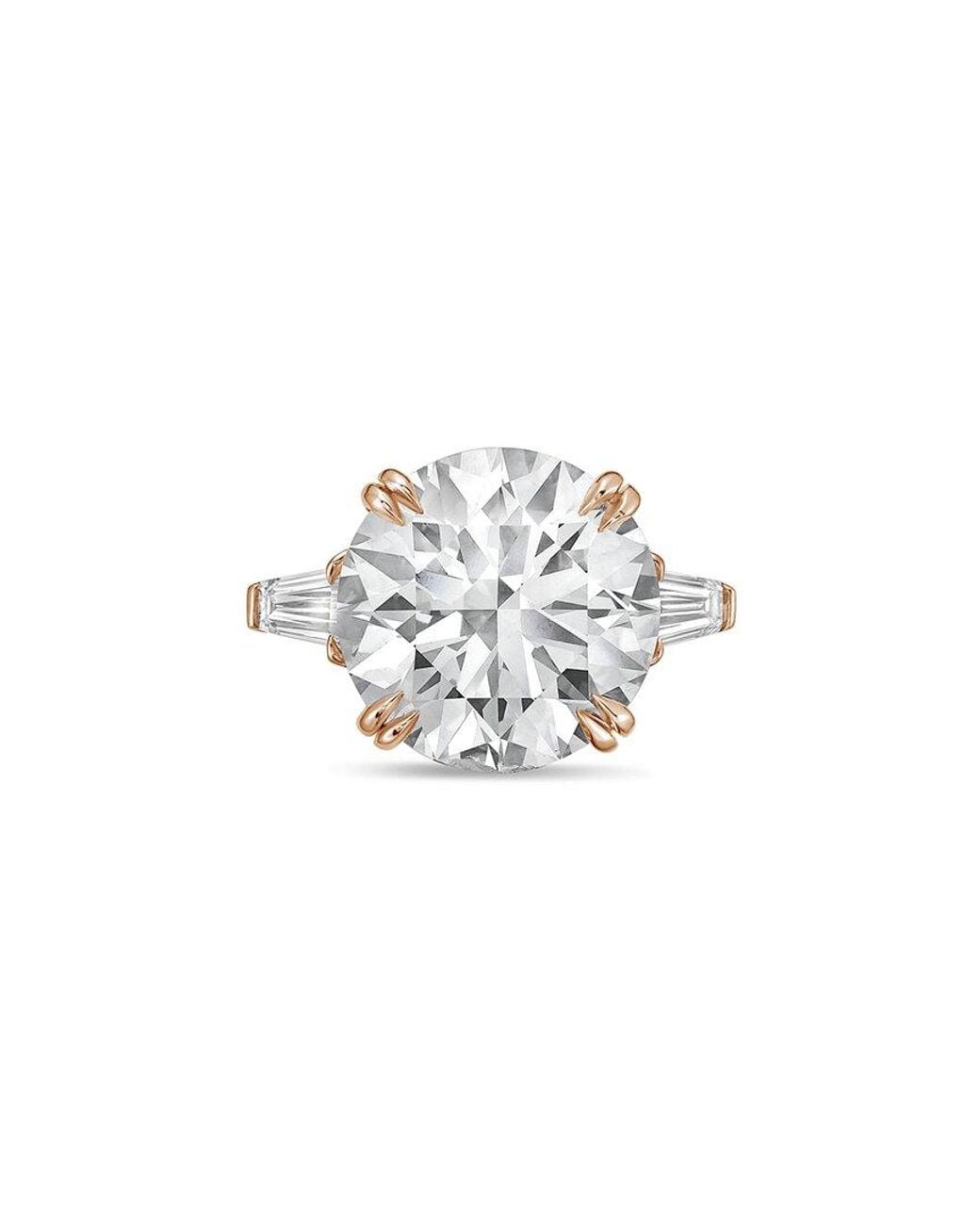 Diana M White Diana M. 18K Rose 11.00 Ct. Tw. Lab-Grown Diamond Three-Stone Ring