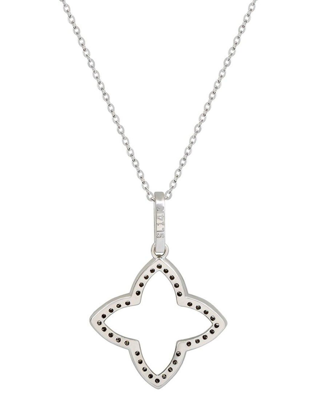 Suzy Levian Metallic 14K 0.30 Ct. Tw. Diamond Clover Necklace