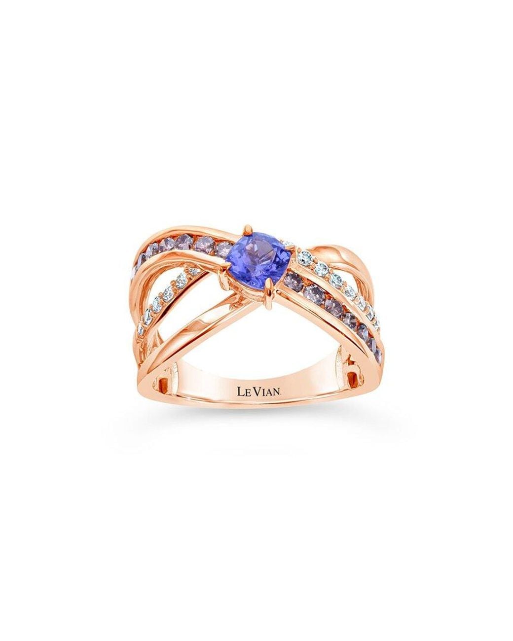 Le Vian White Blueberry Tanzanite® Gladiator 14k Rose Gold 1.17 Ct. Tw. Diamond & Tanzanite Ring