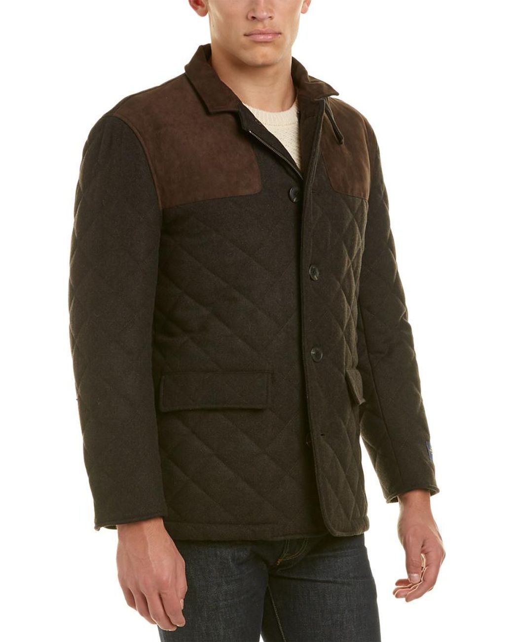 Hart Schaffner Marx Shooter Quilted Woolblend Coat in Brown for Men Lyst