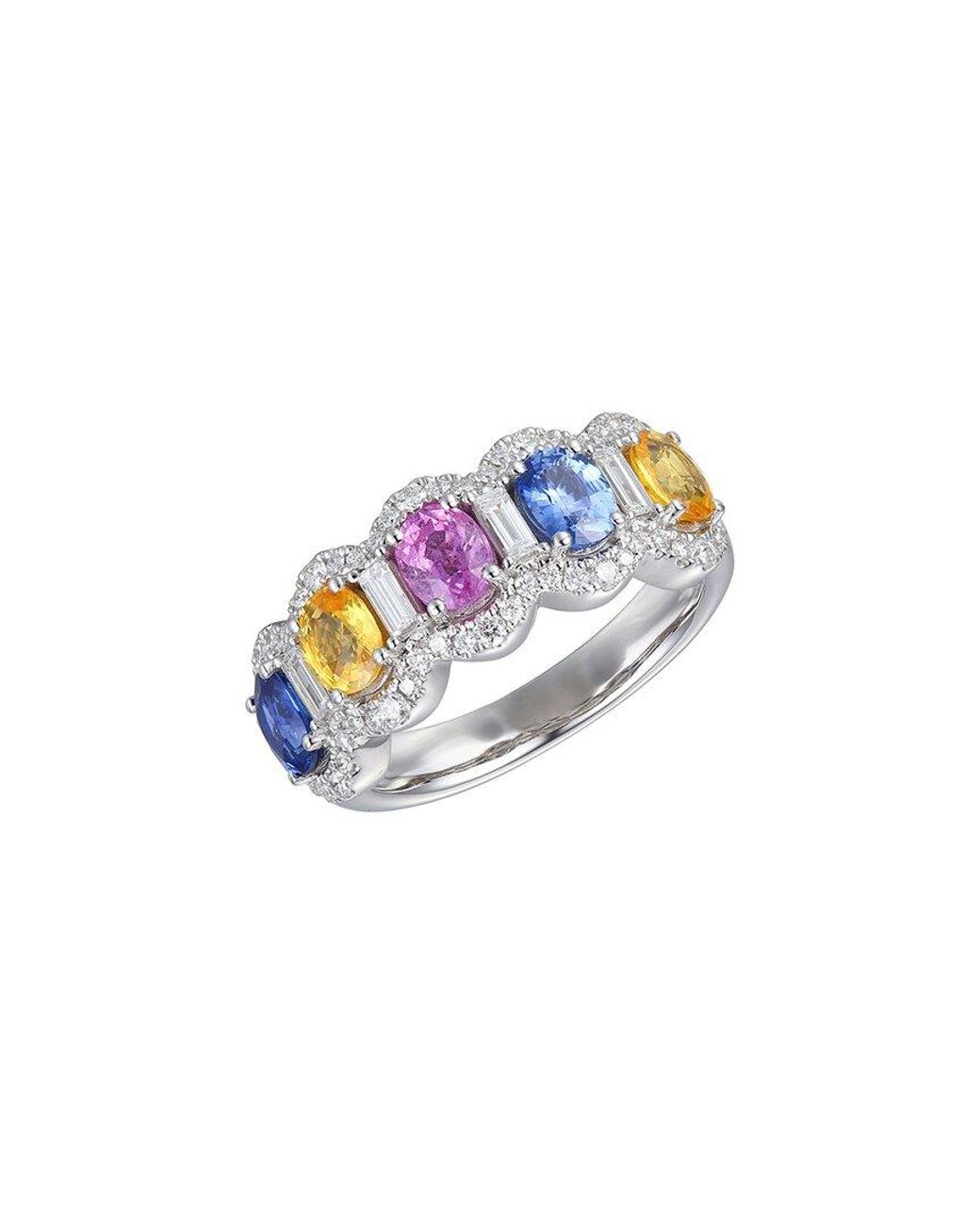 Gregg Ruth Blue 14K 2.86 Ct. Tw. Diamond & Multi Sapphire Ring