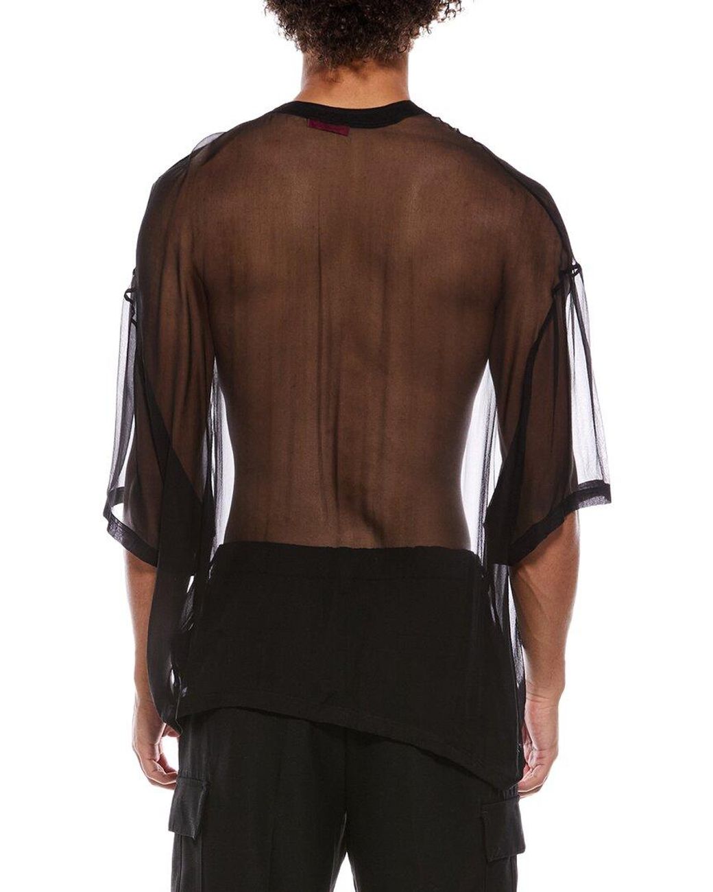 Valentino Black Silk Mesh T-Shirt for men