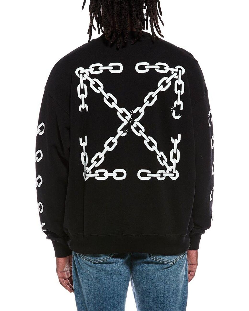 Off-White c/o Virgil Abloh Black Off- Crewneck Sweatshirt for men