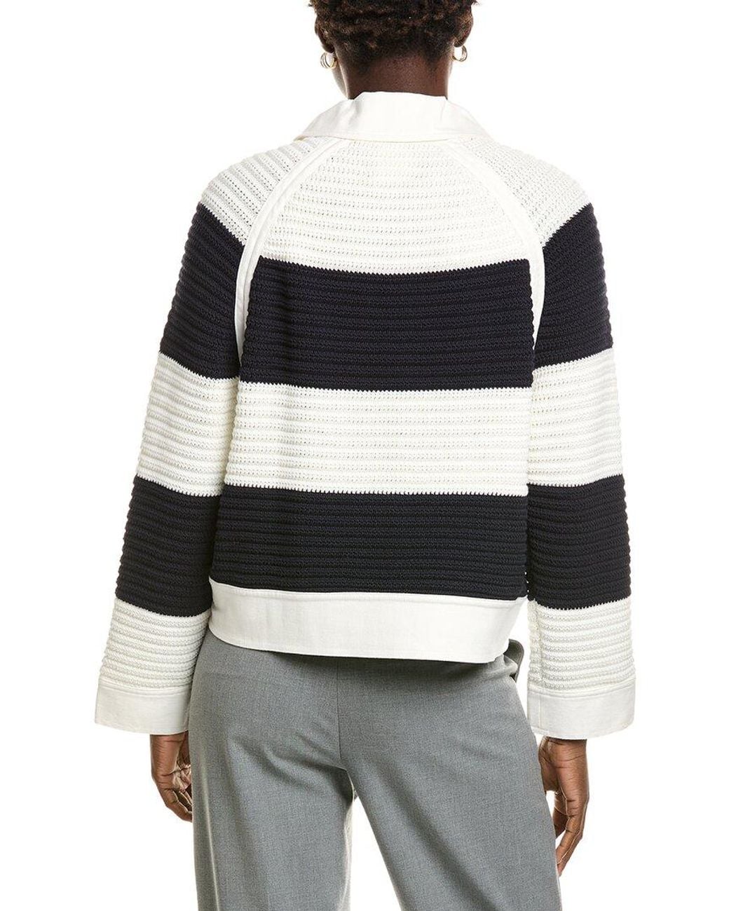 Marc Cain White Stripe Cardigan