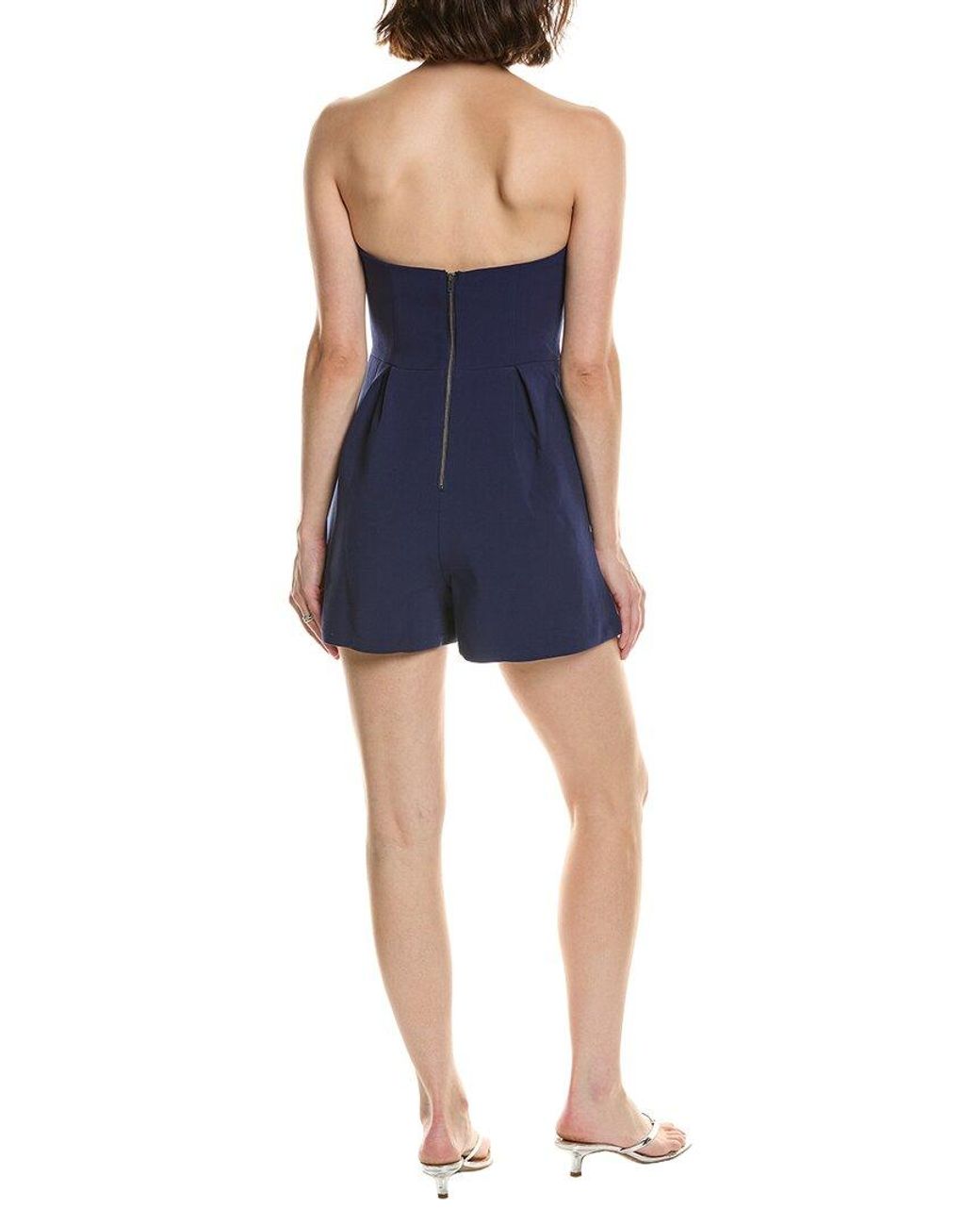 Bardot Blue Karoline Strapless Playsuit