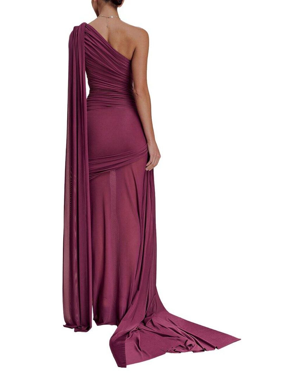 Dilireba Purple One-Shoulder Maxi Dress