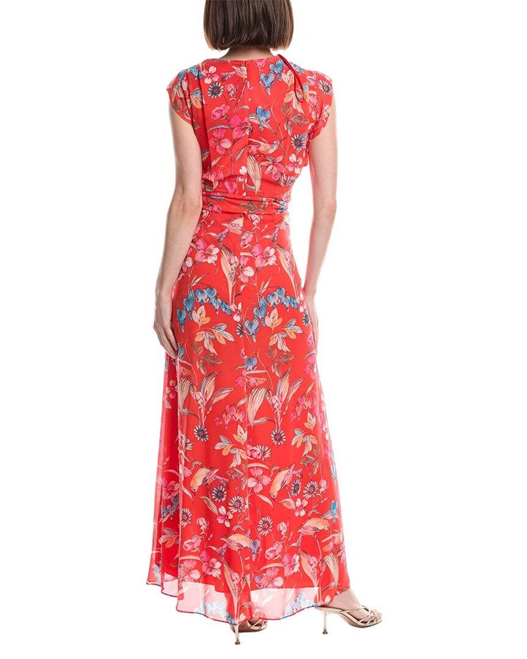 Eliza J Red Sleeveless Printed Midi Dress