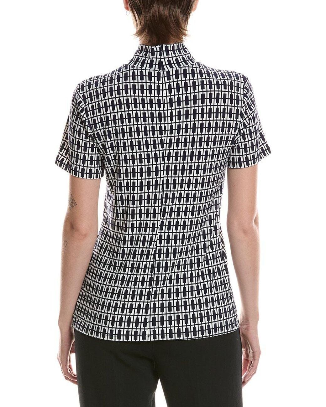 Anne Klein Black Printed Top