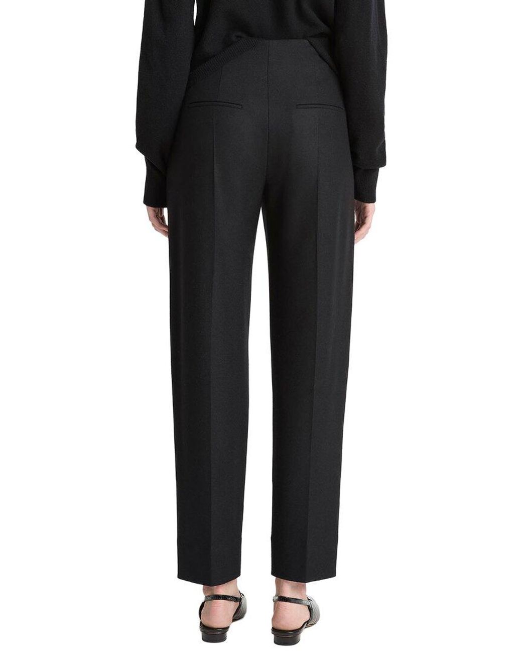 Vince Black High Waist Tailored Wool-Blend Carrot Trouser