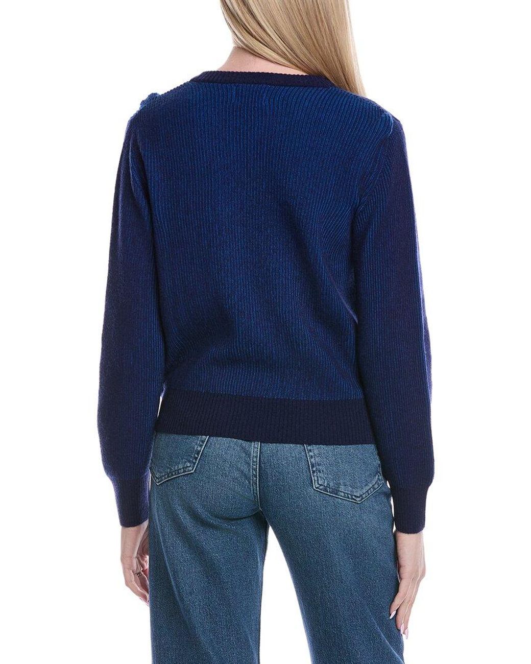 Brodie Cashmere Blue Plaited Wool & Cashmere-Blend Sweater