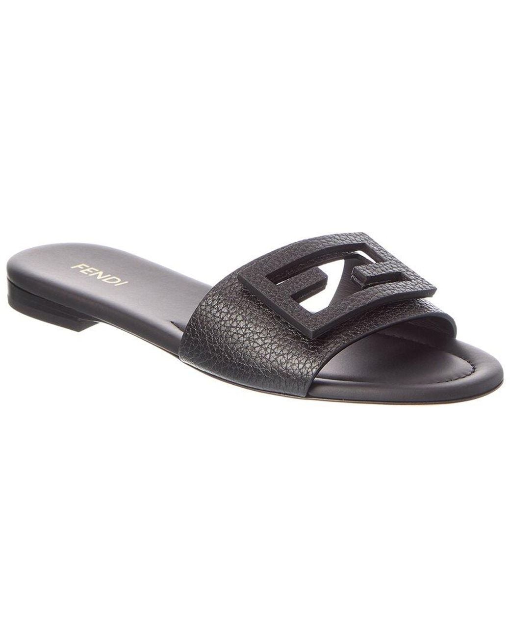 Fendi Brown Tube Leather Sandal