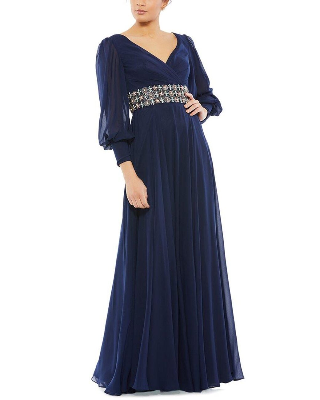 Mac Duggal Blue Bishop Sleeve