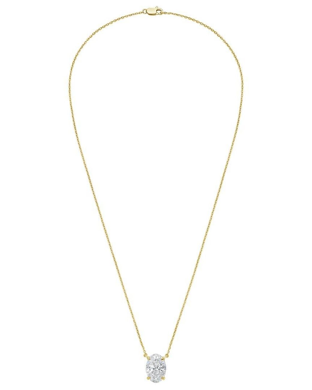 Diana M Metallic Diana M. 14K 10.00 Ct. Tw. Lab-Grown Diamond Pendant Necklace