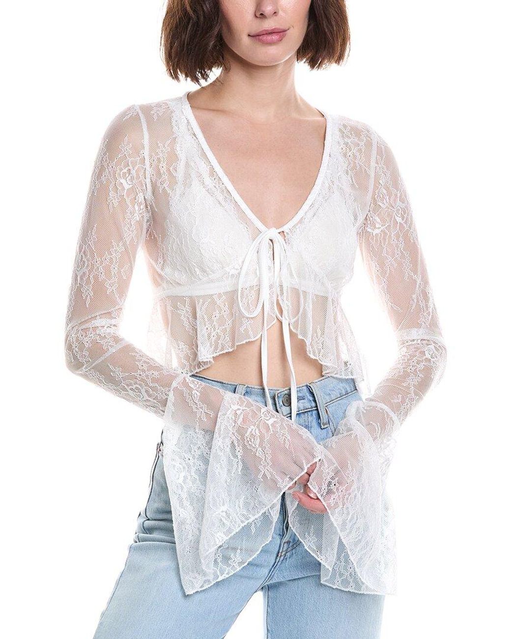 To My Lovers White Lace Top