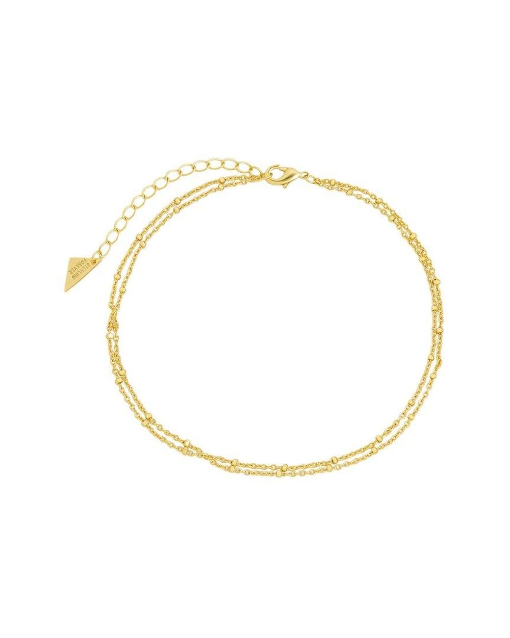 Sterling Forever Metallic 14K Plated Alison Anklet