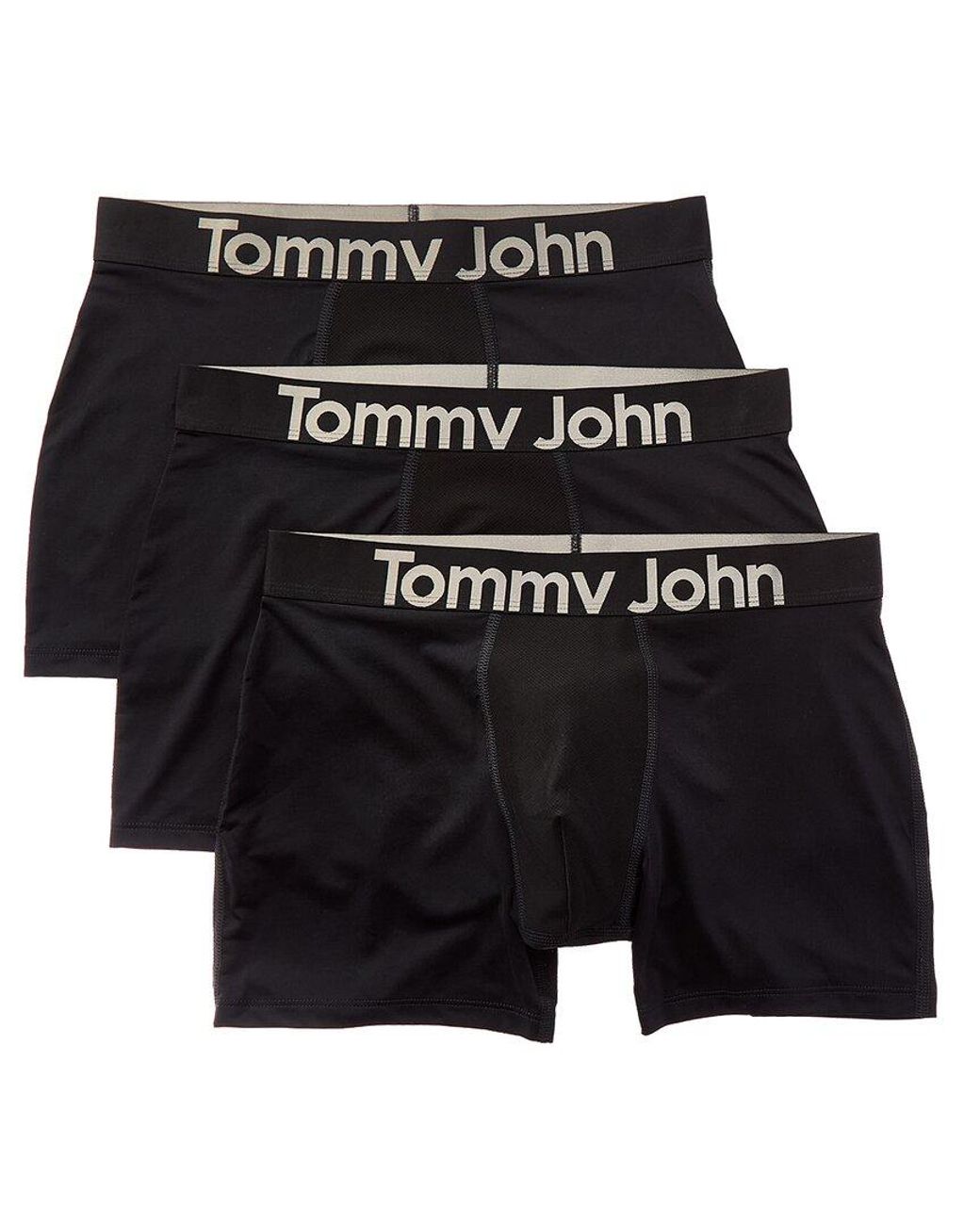 Tommy John Black Set Of 3 360 Sport Micro 4In Boxer Brief for men