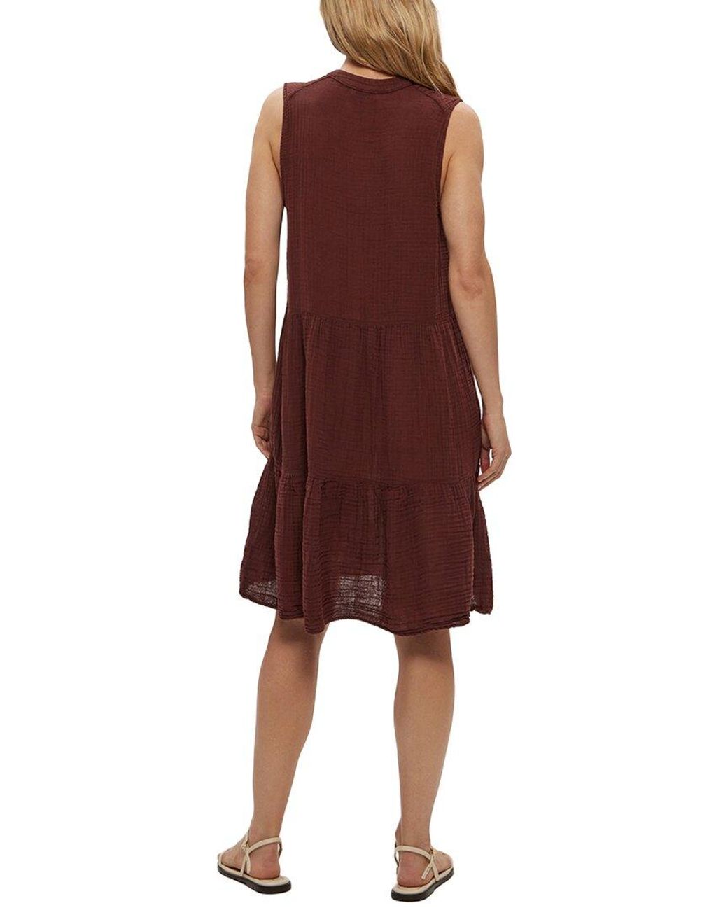 Michael Stars Red Daisy Fitted Dress