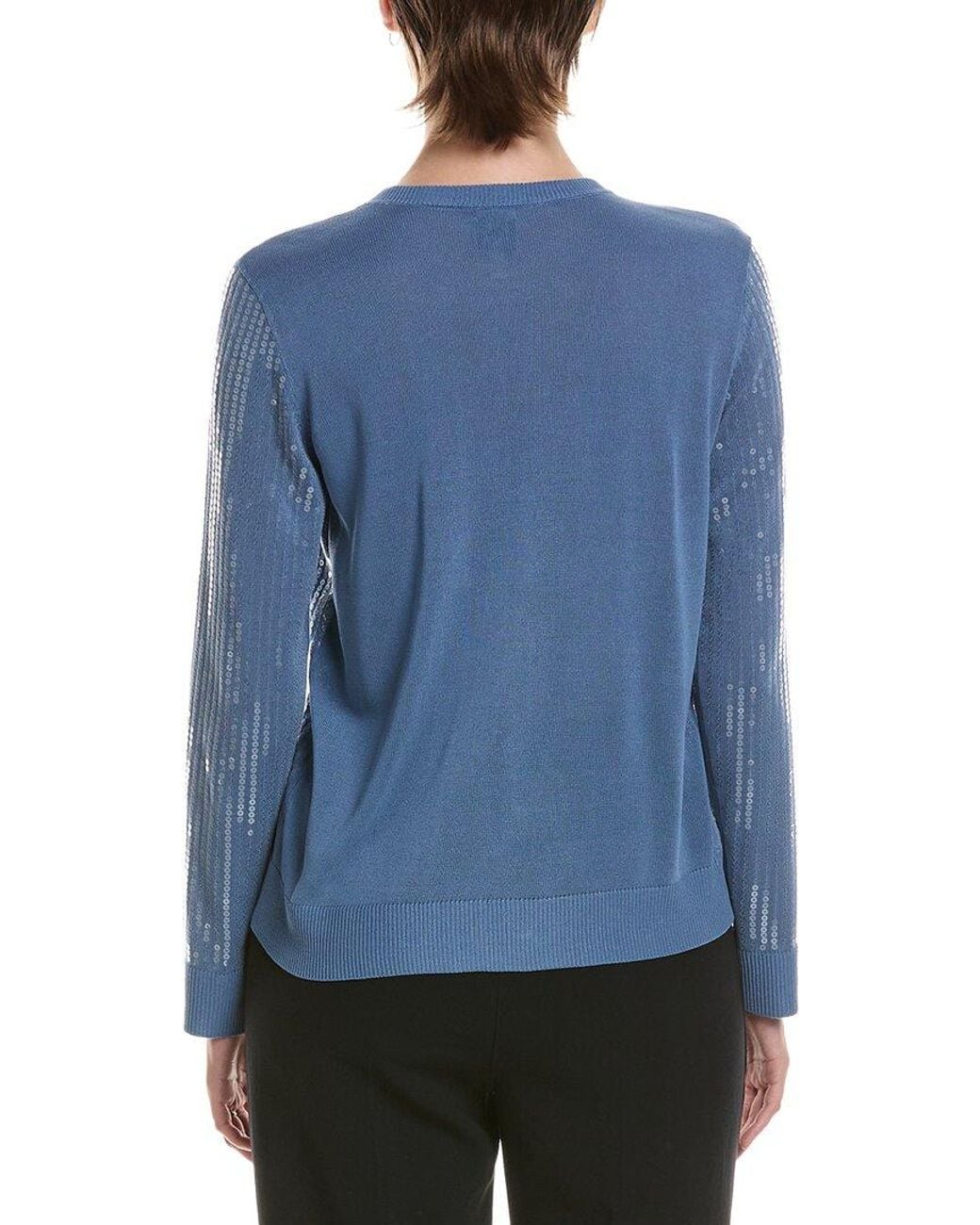 Anne Klein Blue Sequin Cardigan