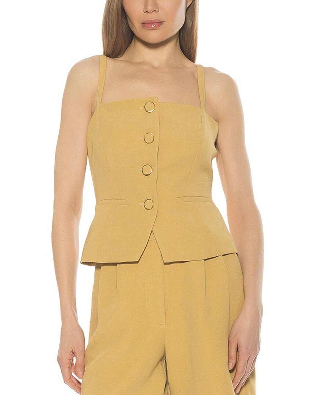 Alexia Admor Yellow Amandine Vest Top