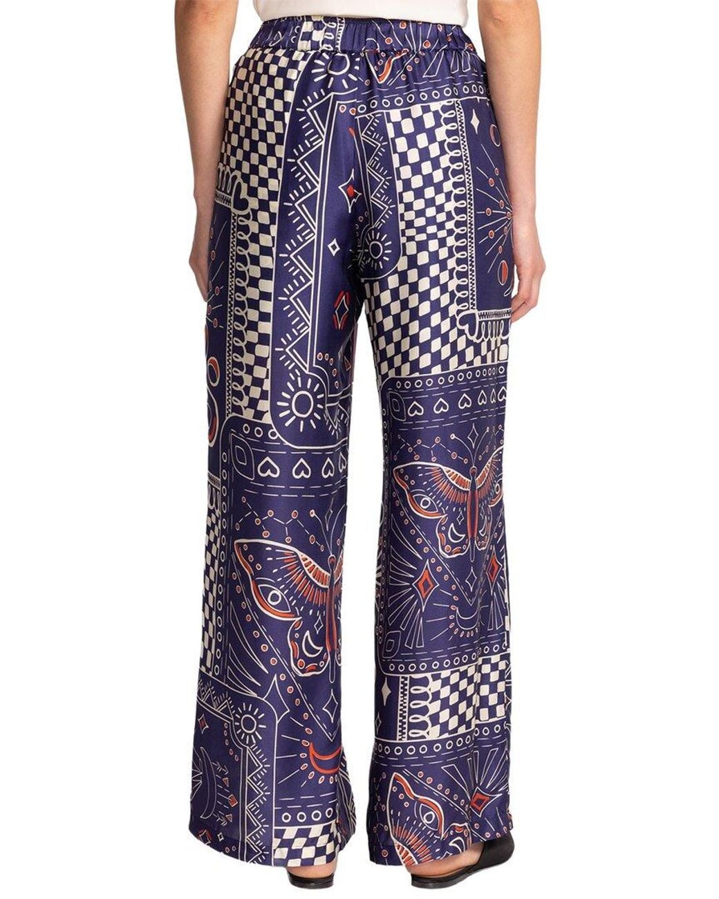 Johnny Was Blue Keoki Silk-Blend Pant