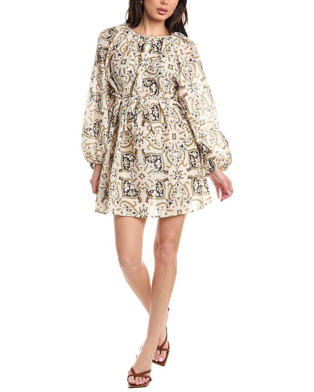 JLuxe Natural Long Sleeve Mini Dress