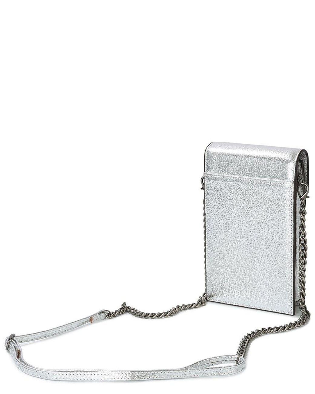 Tiffany & Fred Paris Gray Full-Grain Leather Crossbody