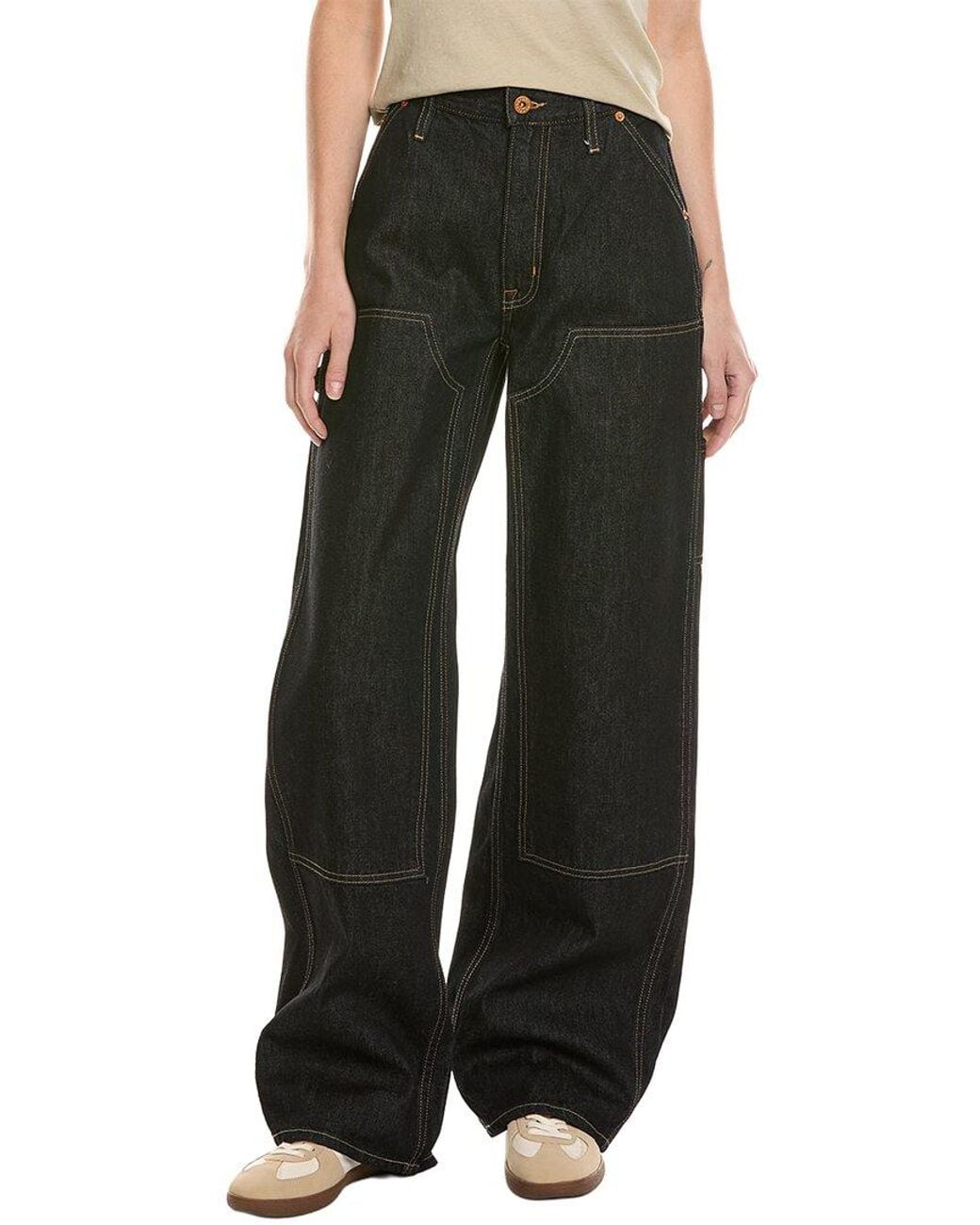 SLVRLAKE Denim Black Cassie Worker Pant Empty Sky Wide Leg Jean