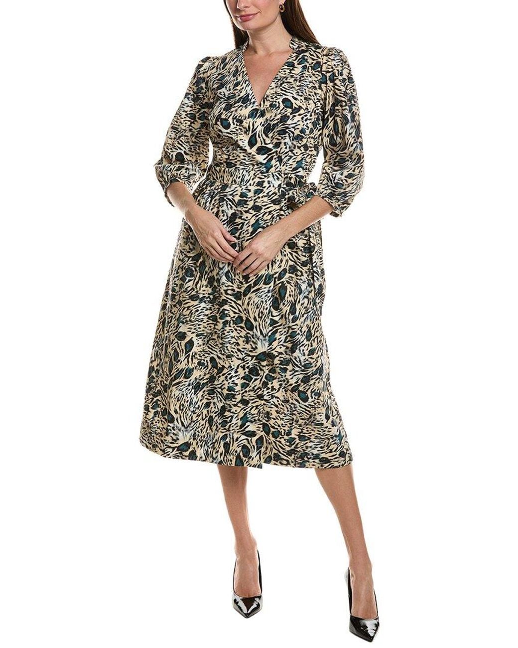 tyler boe Multicolor Karla Cheetah Wrap Dress