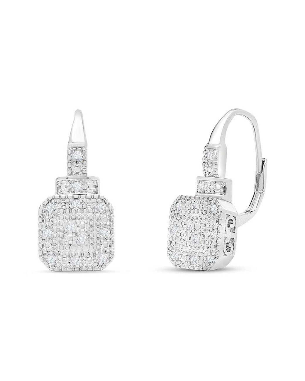 Jaclyn Smith White Platinum Plated 0.25 Ct. Tw. Lab-Grown Moissanite Earrings