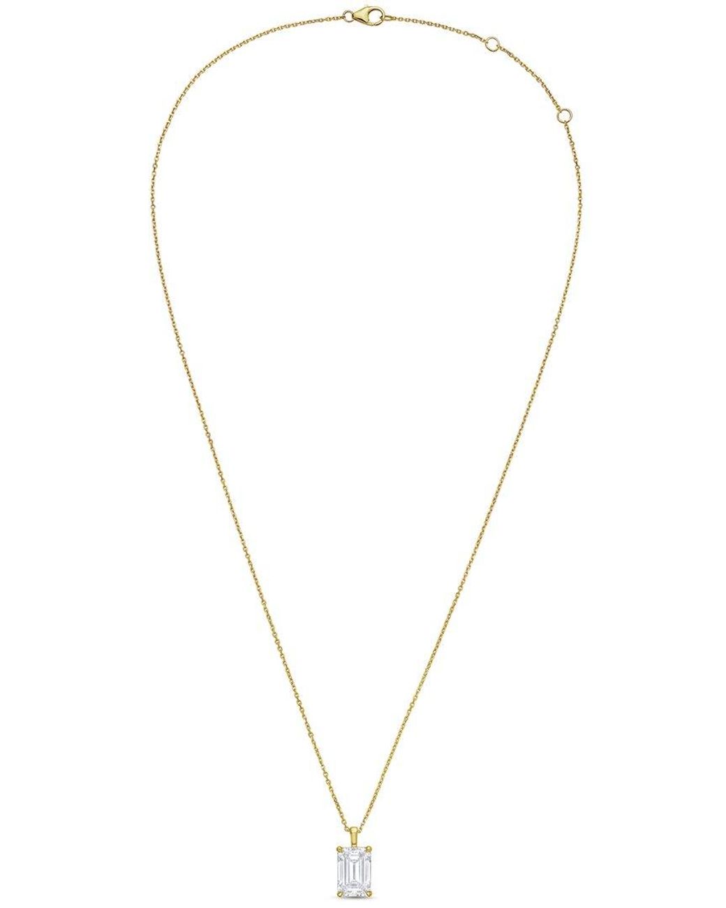 Diana M White 14K 5.00 Ct. Tw. Lab-Grown Diamond Solitaire Pendant