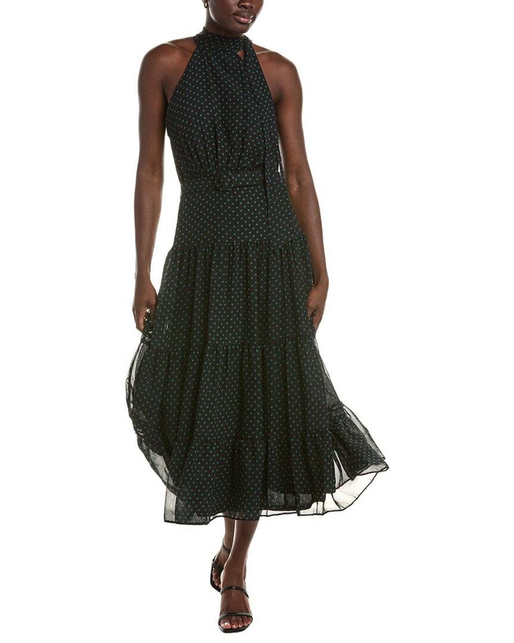 Maison Tara Black Sleeveless Midi Dress